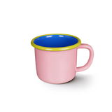 MUG - soft pink and electric blue with chartreuse rim
