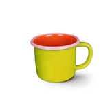 MUG - chartreuse and coral with soft pink rim