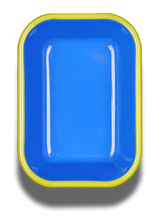 Bornn Enamelware BAKING DISH - electric blue with chartreuse rim