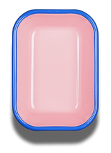 BAKING DISH - soft pink with electric blue rim