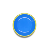 COOKIE PLATE 12cm - electric blue with chartreuse rim