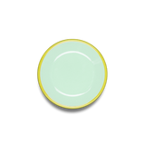 COOKIE PLATE 12cm - mint with chartreuse rim