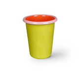 TUMBLER - chartreuse and coral with soft pink rim
