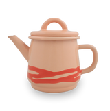 TEA POT - Coral on Peach