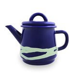 TEA POT - Mint on Indigo