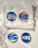 PLATE - Cobalt on Peach