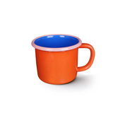 MUG - coral and electric blue with soft pink rim