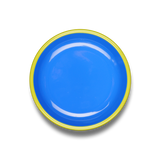 PLATE - electric blue with chartreuse rim