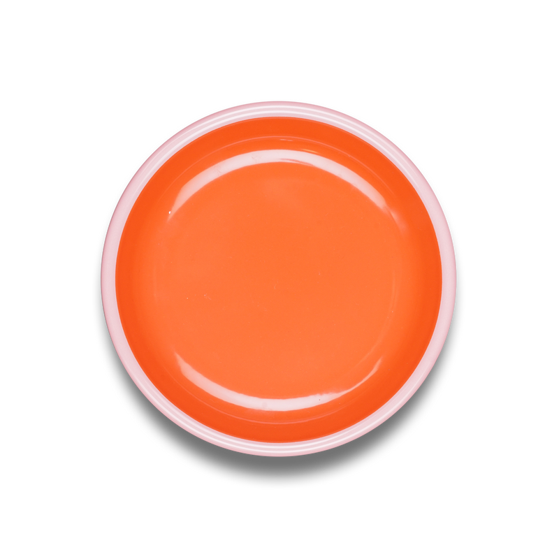 PLATE - coral with soft pink rim