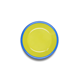 COOKIE PLATE 12cm - chartreuse with electric blue rim
