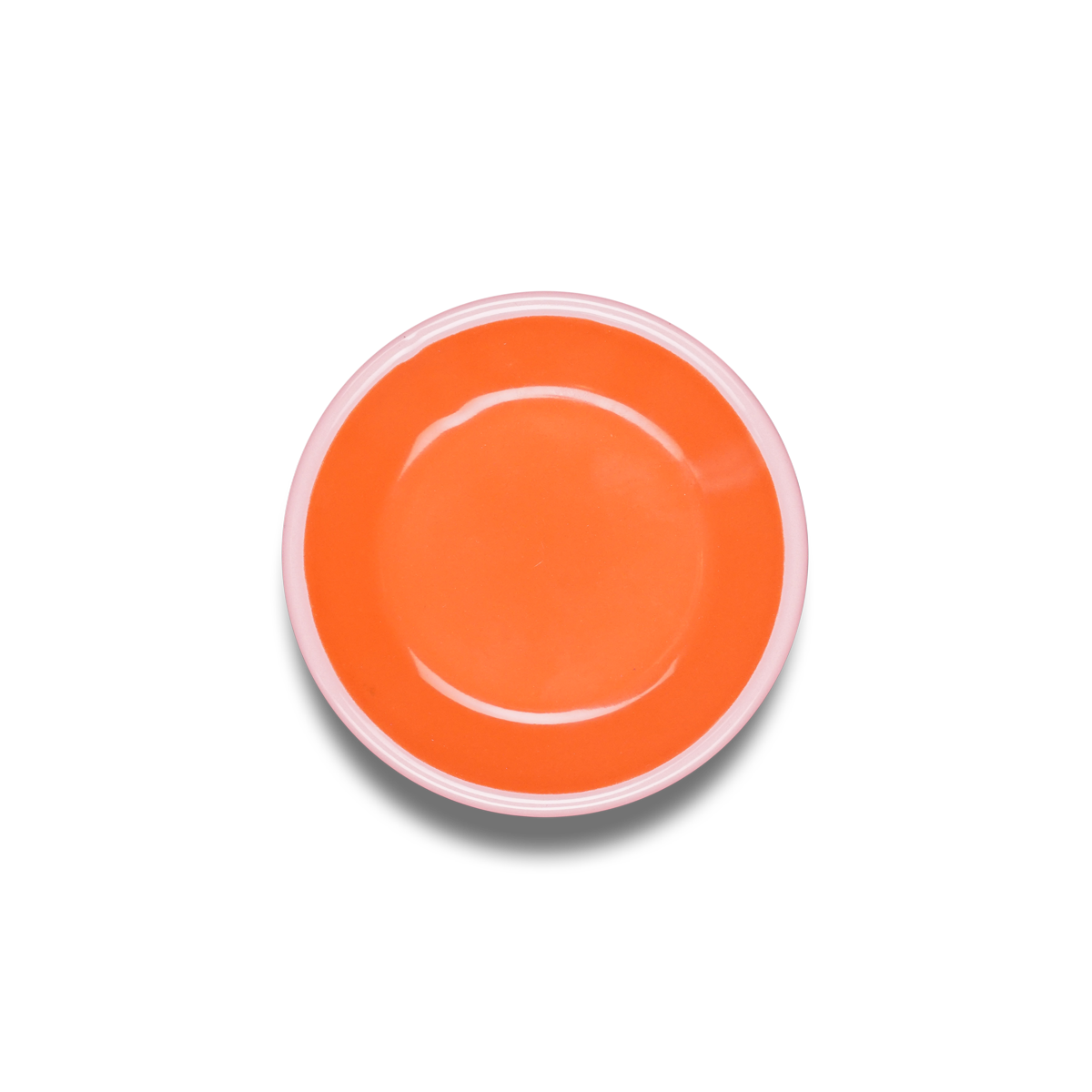 COOKIE PLATE 12cm - coral with soft pink rim