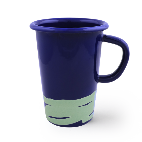 LATTE MUG - Mint on Indigo